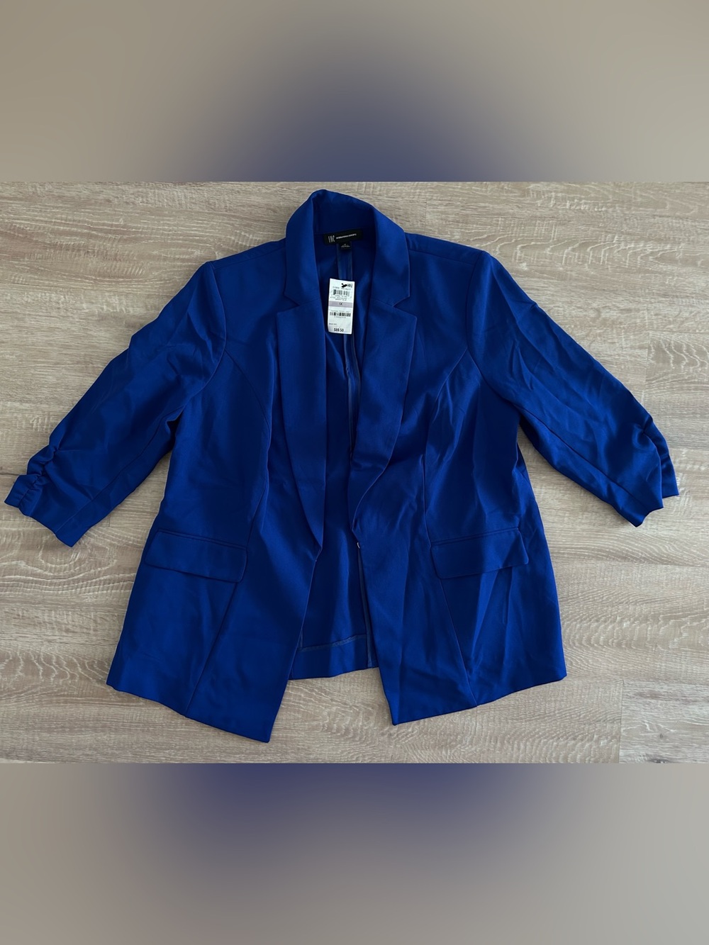 INC International Concepts Cobalt Blue Open-Front Blazer